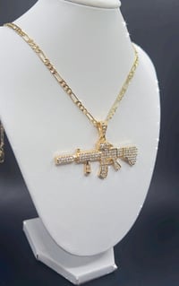 Image 2 of GOLD DIAMOND GUN NECKLACE