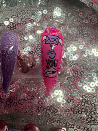 Image 1 of  Valentine’s Day stiletto  gel press on nails 