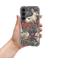 Image 5 of Boho Nature Cottagecore Inspired White Rabbits Among Berries Clear Case for Samsung®