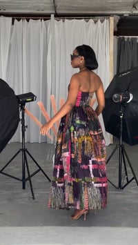 Image 2 of Printed Halter Swing Maxi