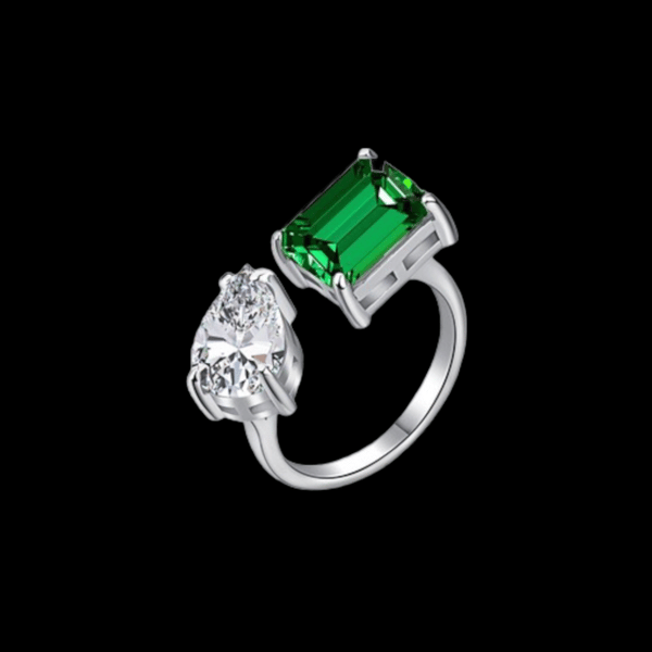 Image of EMERALD OPEN RING
