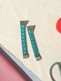 Image 2 of Tape measure earrings Turquoise 