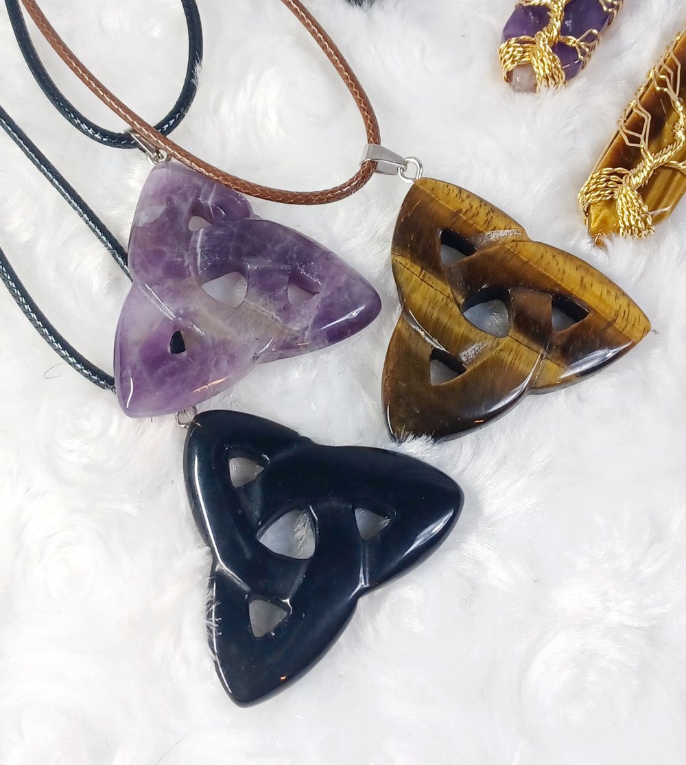 Image of Carved Crystal Necklaces 