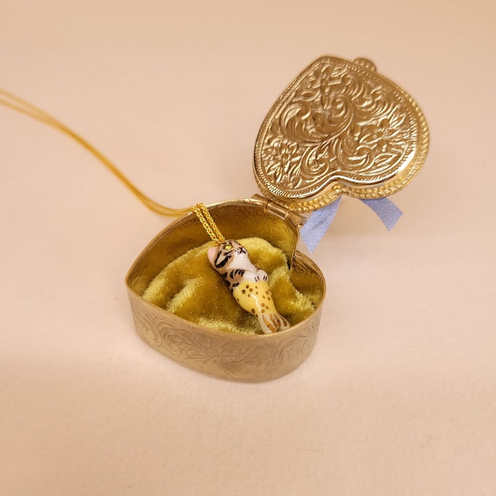 Image of Dilute Calico Purrmaid Miniature Trinket Box