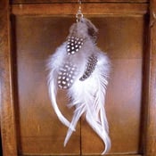 Image of Spotted & White Feather Earring