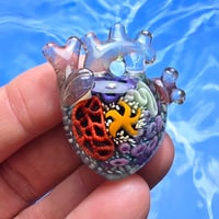 Image 3 of LARGE "MY HEART BELONGS TO THE SEA" ANATOMICALLY CORRECT HEART PENDANT 35