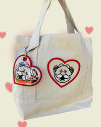 Image 3 of Simi Amor confetti shaker - Embroidered Bag Tag keychain
