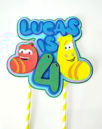 Image 1 of Personalized Kids Cartoon Large Cake Topper. Larva Themed Birthday Party Decor. Larva Cake Topper