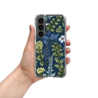 Image 1 of Art Nouveau Inspired Blue Boho Floral Clear Case for Samsung®