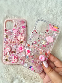 Clear Pink Junk/Charm Phone Case