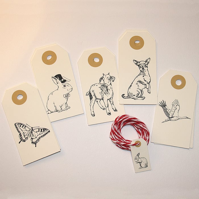 Image of Etiquettes cadeaux Animaux 1