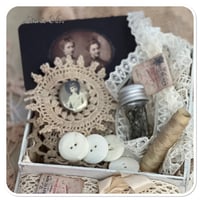 Image 3 of Reserved - box of vintage and french lace