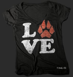 LOVE  Women's Burnout V-Tee - Black