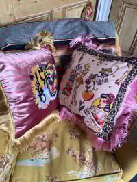 Image 10 of pink Pinup Girl with leopard print Cushion cover