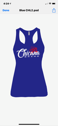 Chicana Rose Royal Blue Tank Top
