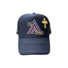 Art of Fame/ A-Team Cross Double Patch/Black Trucker Hat