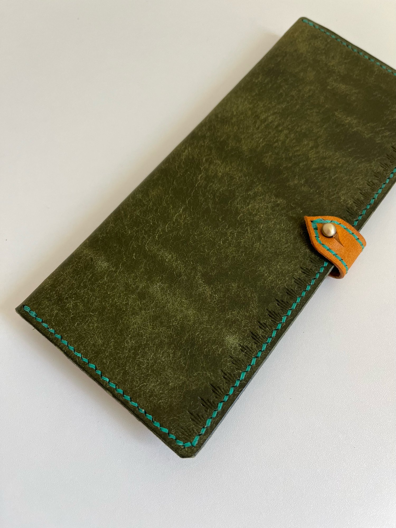 Image of Olive/Yellow Pueblo Long Wallet