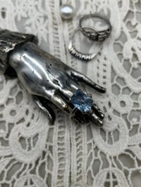 Image 1 of Superbe bague en argent massif poinçonné, quartz bleu, ciel, vintage