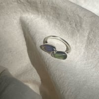 Image 3 of OPAL/GREEN SKEW RING (M)