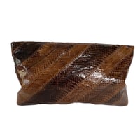 Image 1 of Snakeskin Leather Panel Clutch