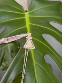Image 4 of Silver Clear Quartz Triangle Crystal Necklace