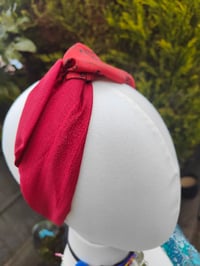 Image 3 of Boho turban Head Band- sari fabric red and orange