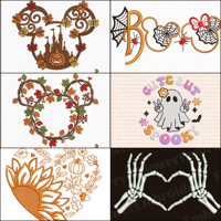 Image 3 of Customizable Cozy FALL/Autumn or Spooky Season/Halloween Designs Embroidered