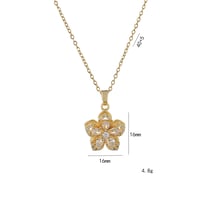 Image 4 of Shiny Zircon Romantic Flower Pendant Necklace For Women Gold Plated Rotatable Flowers Choker Girls W
