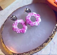 Image 1 of Talavera Floral Pink Studs