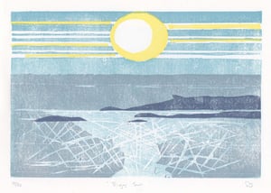 Image of Eigg Sun, Hand printed, Limited Edition Woodcut