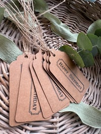 Image 2 of Hand stamped “Happy Birthday” gift tags 