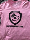 Ladies Pink/black shield Logo Long Sleeve T-Shirt 