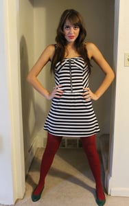 Image of Black & White Striped Dress