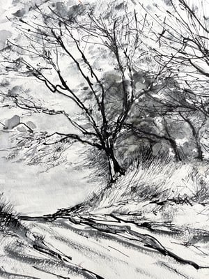 Image of VINTAGE DUTCH DRAWING: LANDSCAPE #14