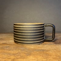 Image 2 of Black and White Striped Mug 