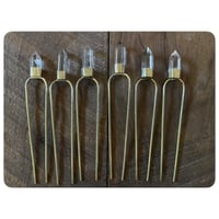 Image 4 of Solid Brass Polished Quartz Hairpins