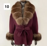 Image 10 of Luxury fur collar woolen coat🤎🐆