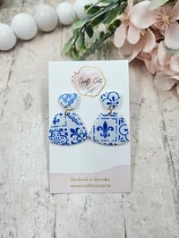 Geometric Tile Polymer Clay Earrings