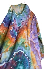Image 9 of ♻️ UPCYCLED M (8) Topshop Boyfriend Shirt in Rustic Geode Ice Dye