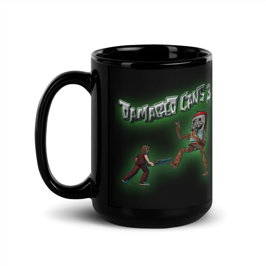 Image of Damaged Cans 3 Black Glossy Mug