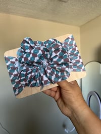 Checkered Turquoise Headwrap/Coquette