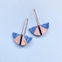 Image 1 of Lapis, Rhodonite & Basalt Earrings