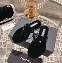 Image 4 of C Velvet Slides - Black