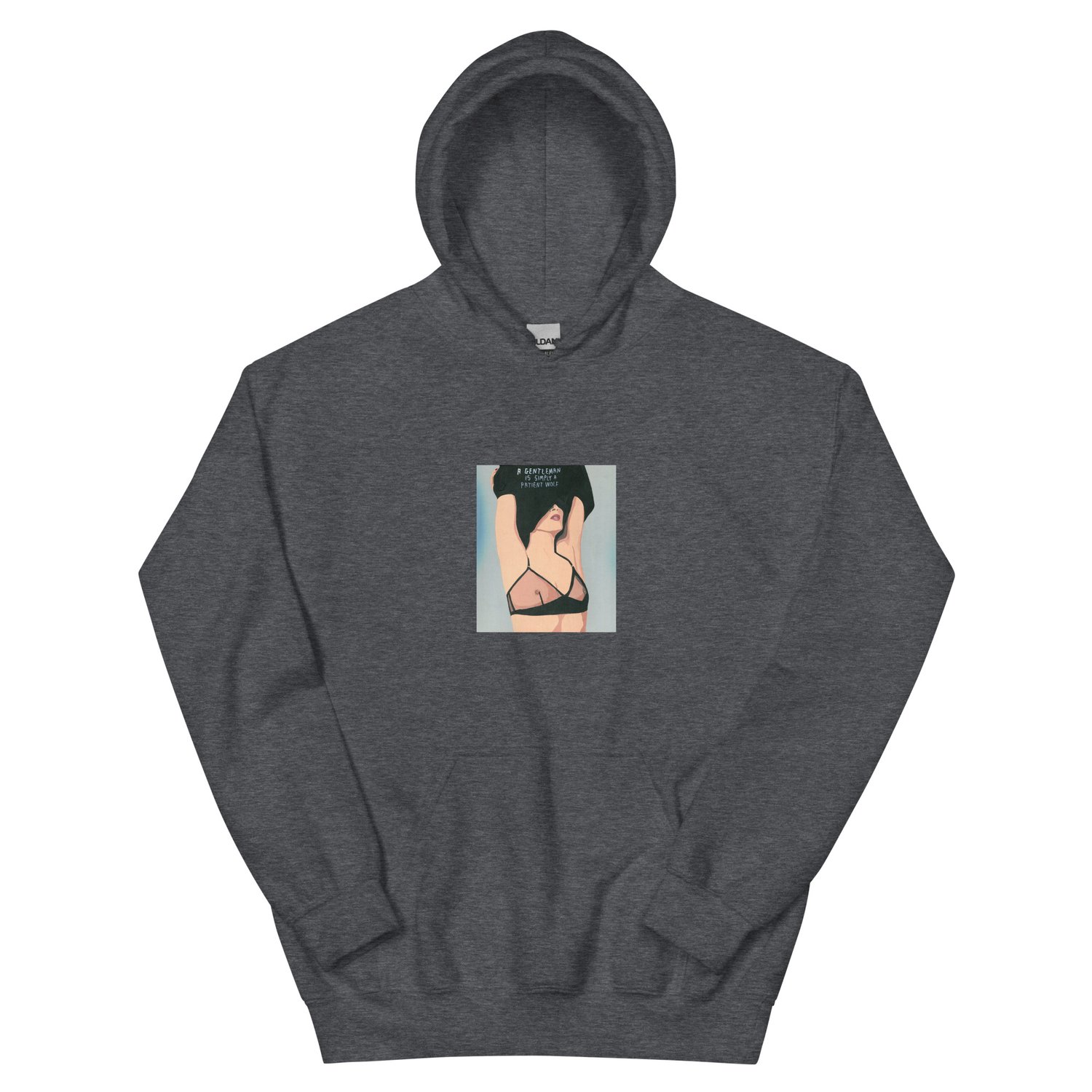 Image of A GENTLEMAN IS SIMPLY A PATIENT WOLF HOODIE