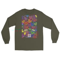 Image 2 of LOVEDCGOGO "LOVE HEARTS CRANK" Dark Men’s Long Sleeve Shirt (see color options)