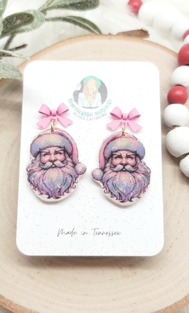Image of Holographic Santa Earrings 