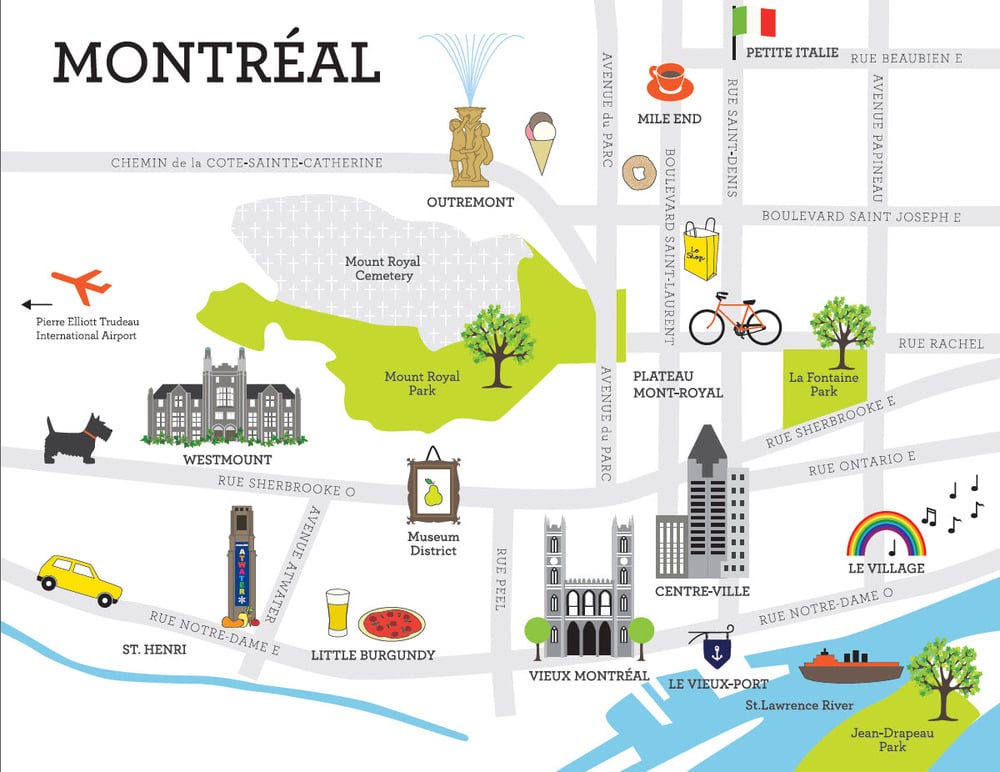 montreal tourist map