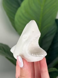 Image 1 of WHITE QUARTZ SELF STANDING SHARKS