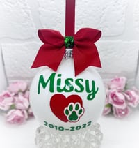 Image 1 of Pet Memory Christmas Bauble tree ornaments 