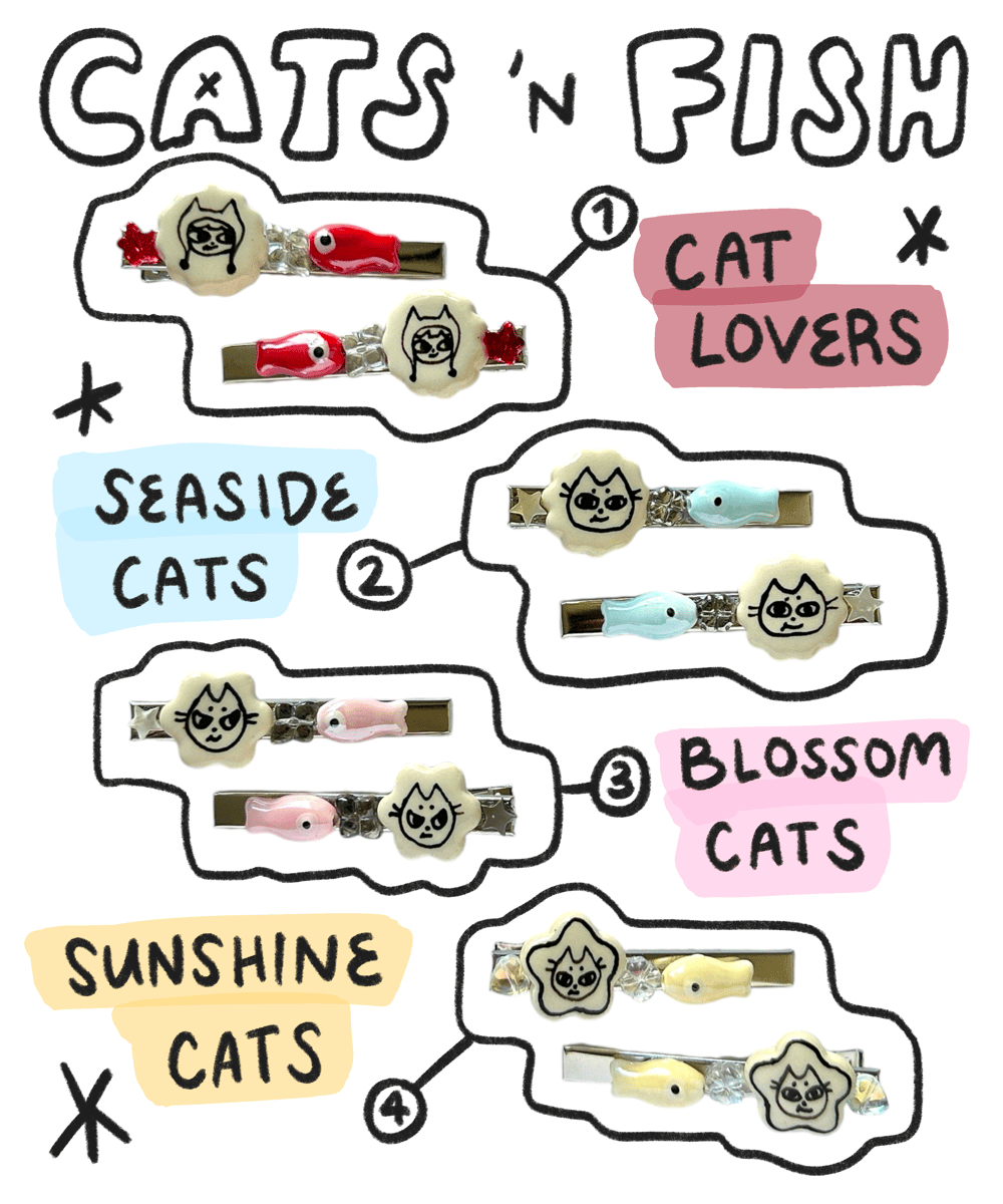 Image of Cats n Fish Series Ceramic Clips Blind Bag (Large)